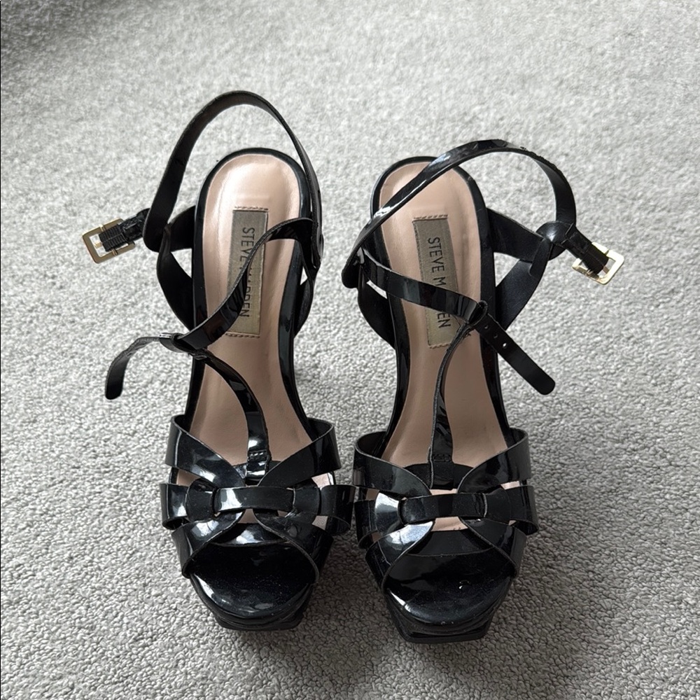Steve Madden Black Strappy Heels